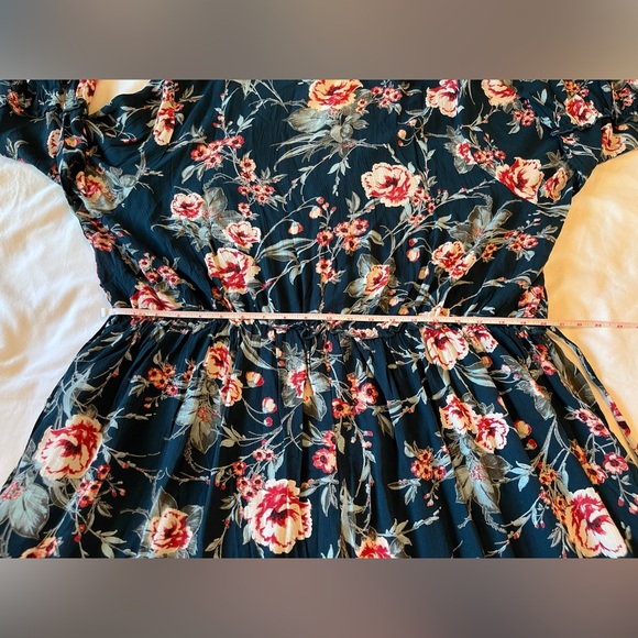 Band of Gypsies BOG Collective Casual Boho Mini Dress Blue Floral Size 2X NWT - Picture 5 of 7